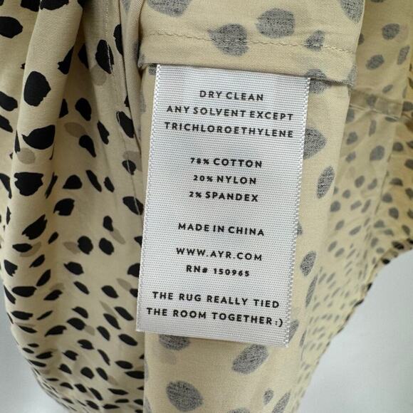 AYR The Extra Extra Midi Dress Sz S Puff Sleeves Smocked Polka Dot - Picture 10 of 10